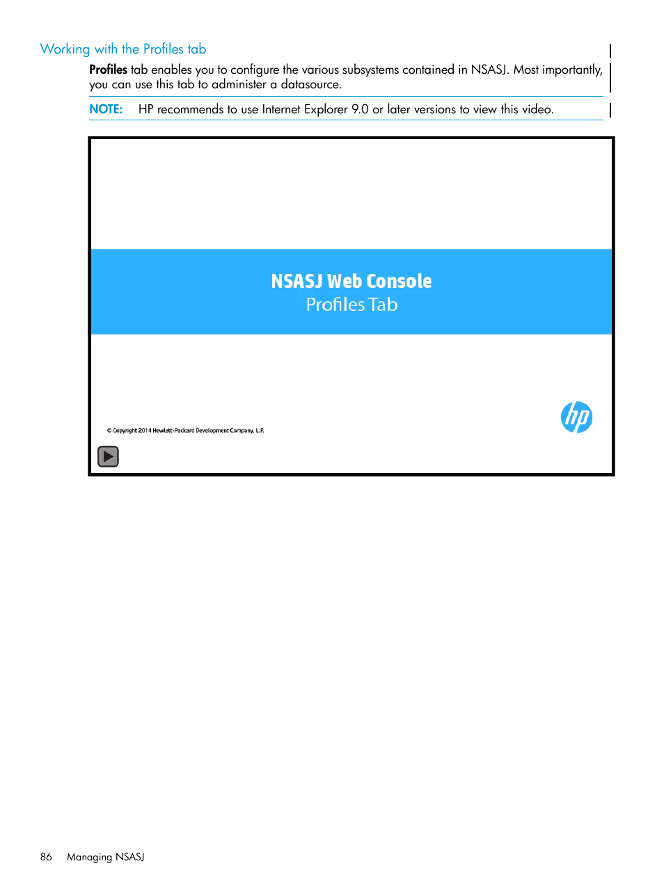 Working with the profiles tab | HP Integrity NonStop H-Series User Manual | Page 86 / 115