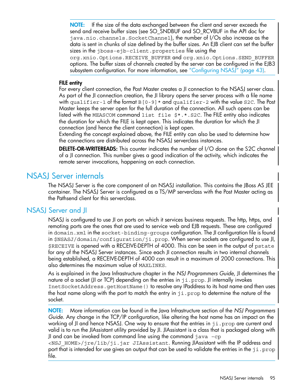 Nsasj server internals, Nsasj server and ji | HP Integrity NonStop H-Series User Manual | Page 95 / 115