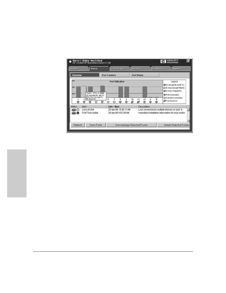 Graph area | HP Hub & Switch Management for OV-UX User Manual | Page 48 / 104