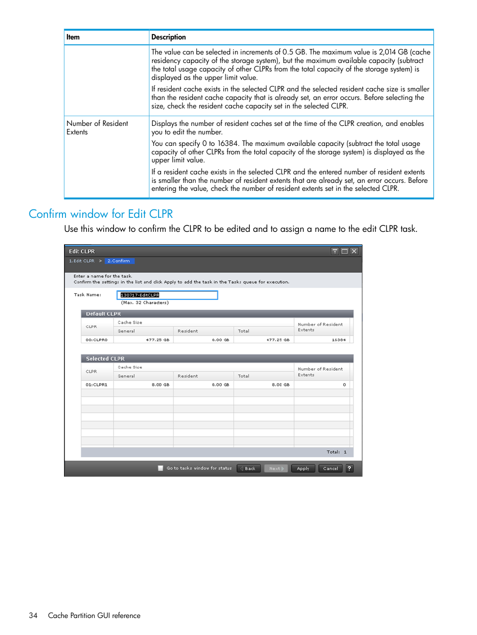 Confirm window for edit clpr | HP XP7 Storage User Manual | Page 34 / 42