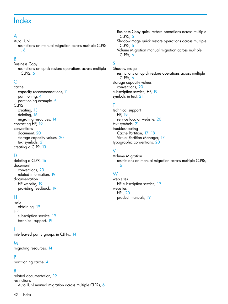 Index | HP XP7 Storage User Manual | Page 42 / 42
