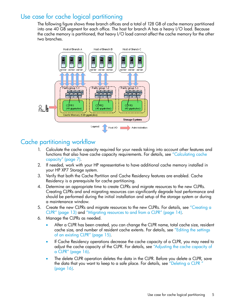 Use case for cache logical partitioning, Cache partitioning workflow | HP XP7 Storage User Manual | Page 5 / 42