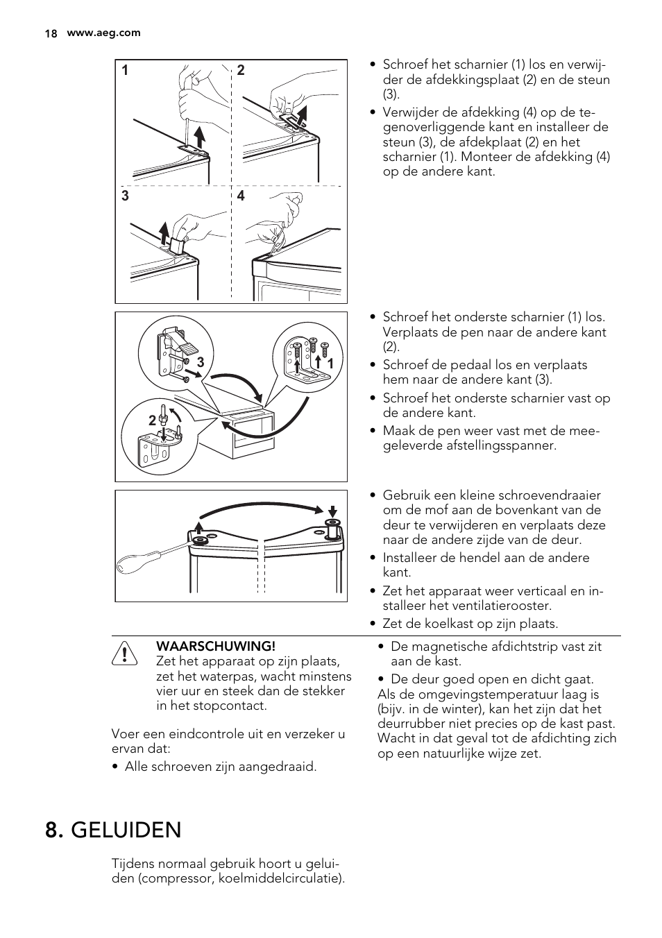 Geluiden | AEG S73100KDX0 User Manual | Page 18 / 80