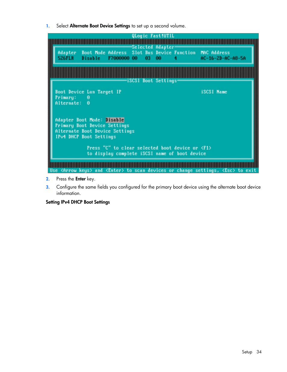 HP QLogic QMH4062 1GbE iSCSI Adapter for c-Class BladeSystem User Manual | Page 34 / 45