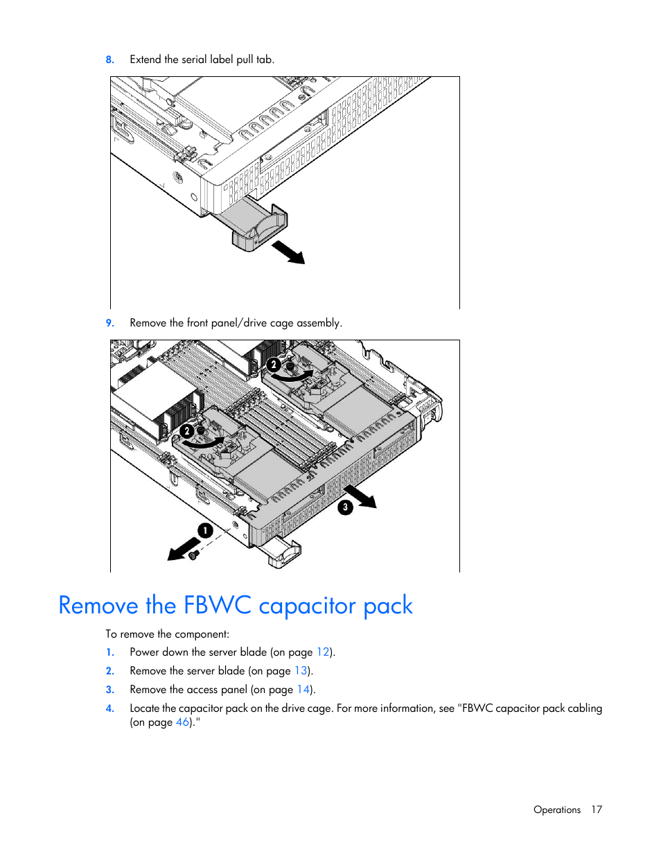 Remove the fbwc capacitor pack | HP ProLiant BL660c Gen8 Server Blade User Manual | Page 17 / 87