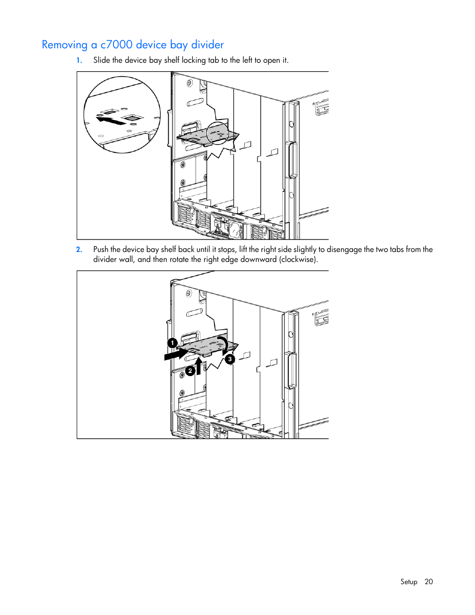 Removing a c7000 device bay divider | HP ProLiant BL660c Gen8 Server Blade User Manual | Page 20 / 87