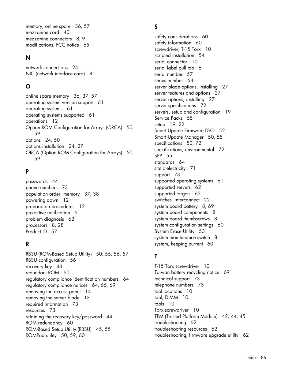 HP ProLiant BL660c Gen8 Server Blade User Manual | Page 86 / 87