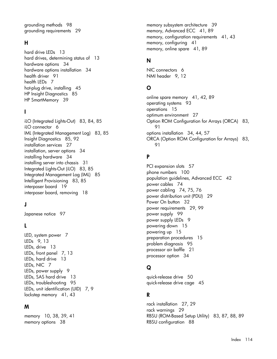 HP ProLiant SL250s Gen8 Server User Manual | Page 114 / 115