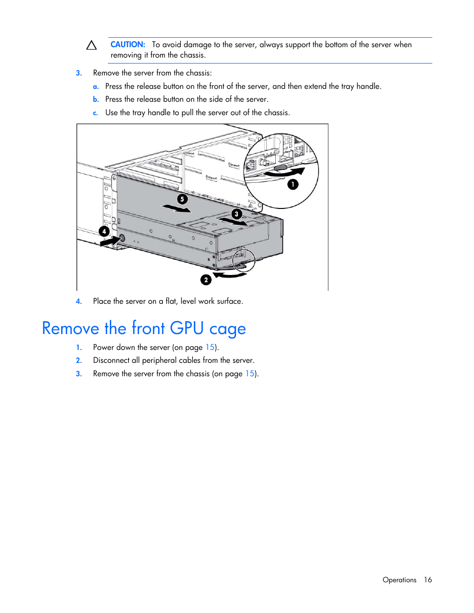 Remove the front gpu cage | HP ProLiant SL250s Gen8 Server User Manual | Page 16 / 115