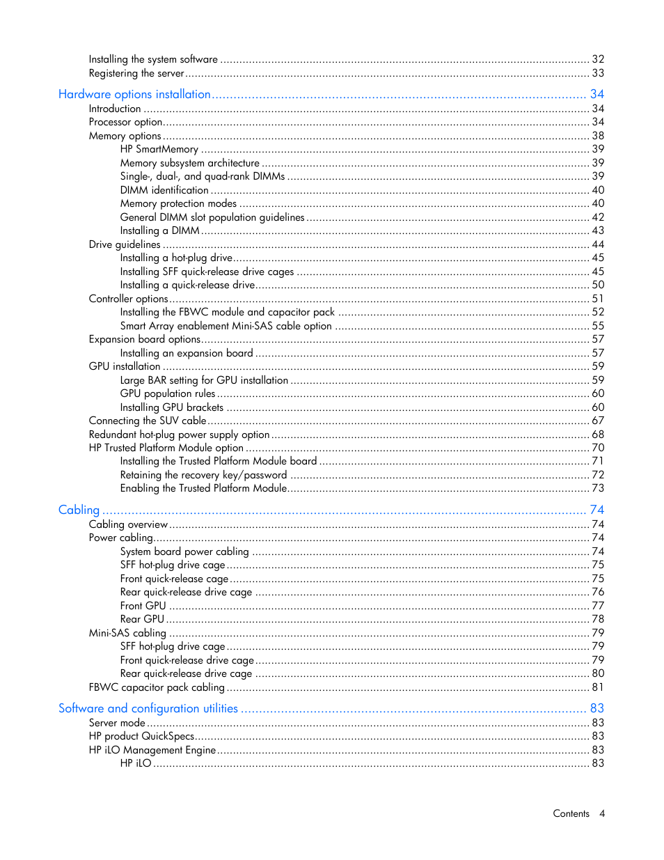 HP ProLiant SL250s Gen8 Server User Manual | Page 4 / 115