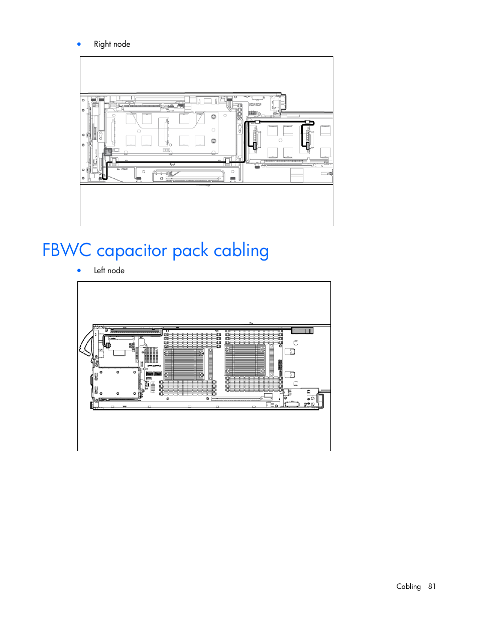 Fbwc capacitor pack cabling | HP ProLiant SL250s Gen8 Server User Manual | Page 81 / 115