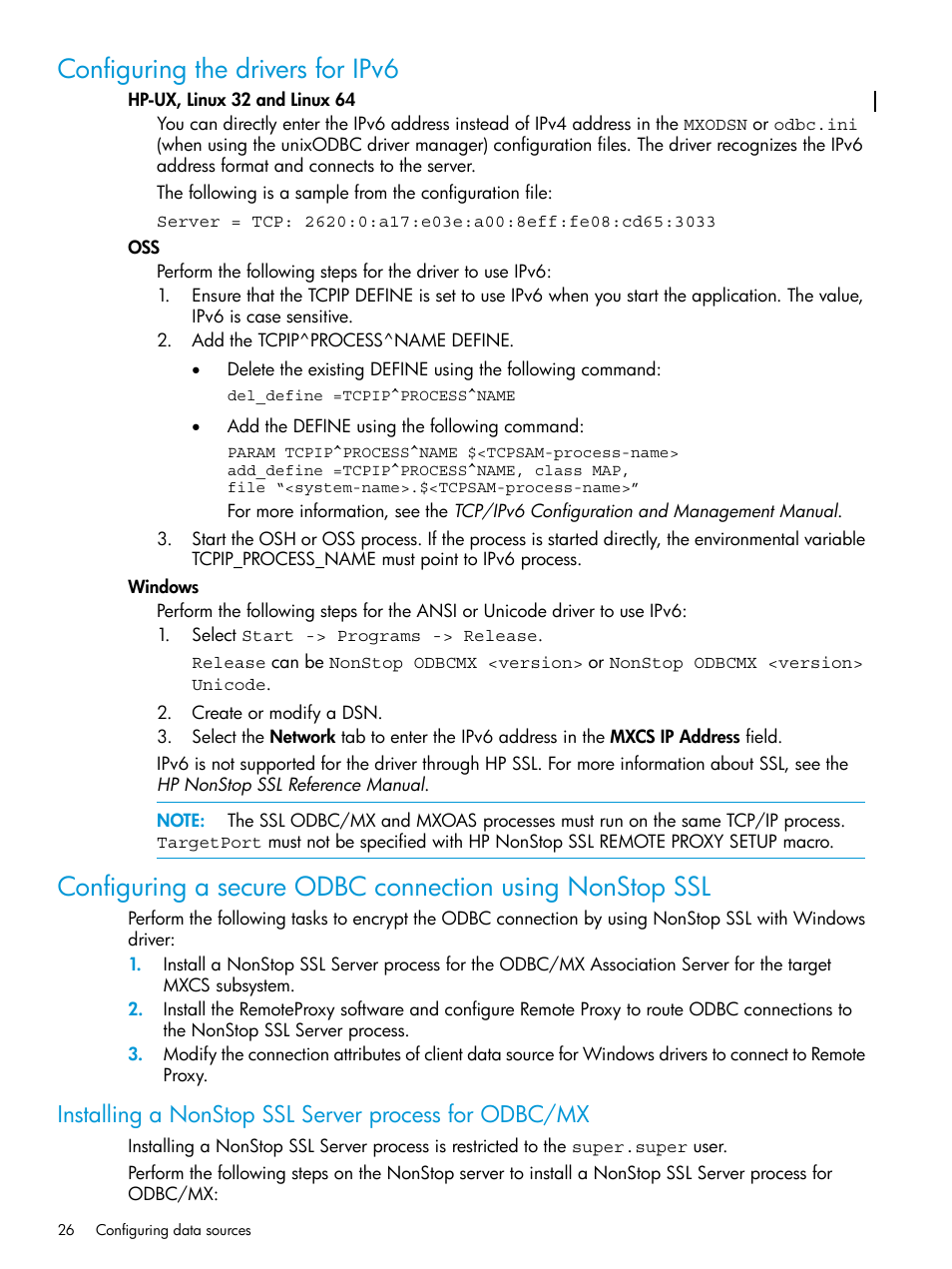 Configuring the drivers for ipv6 | HP Integrity NonStop H-Series User Manual | Page 26 / 62