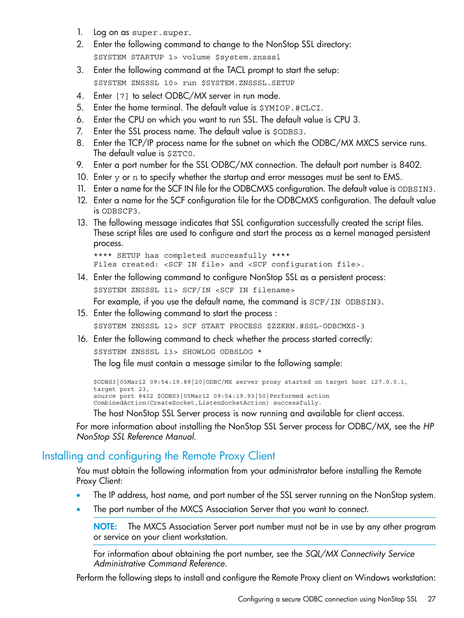 Installing and configuring the remote proxy client | HP Integrity NonStop H-Series User Manual | Page 27 / 62