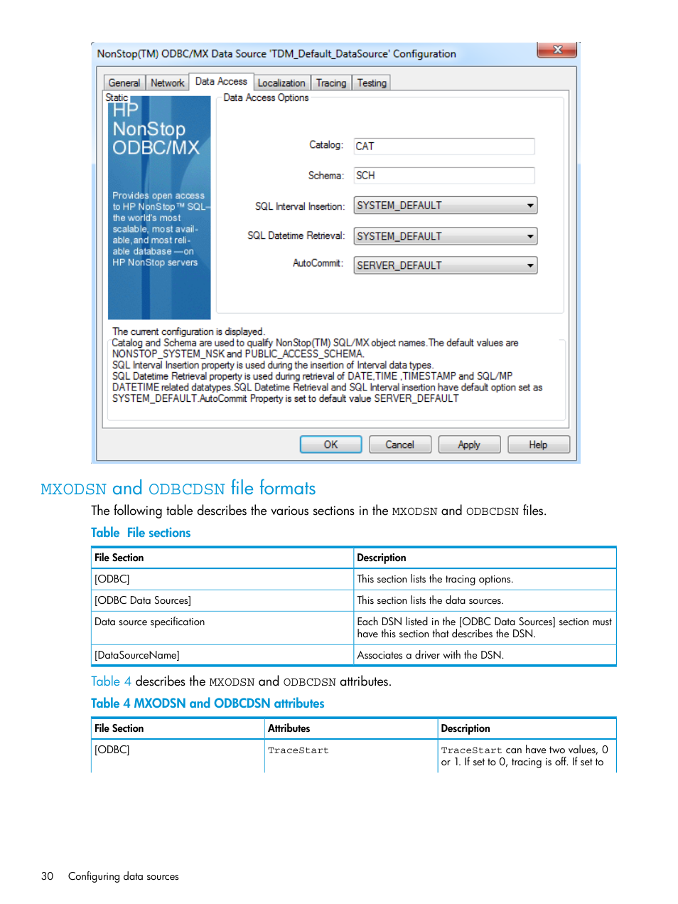 Mxodsn and odbcdsn file formats | HP Integrity NonStop H-Series User Manual | Page 30 / 62