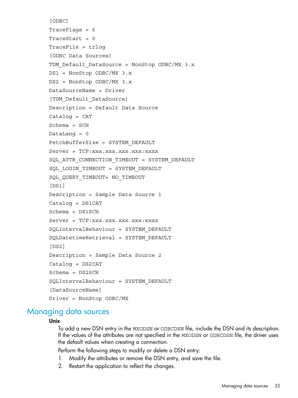 Managing data sources | HP Integrity NonStop H-Series User Manual | Page 33 / 62