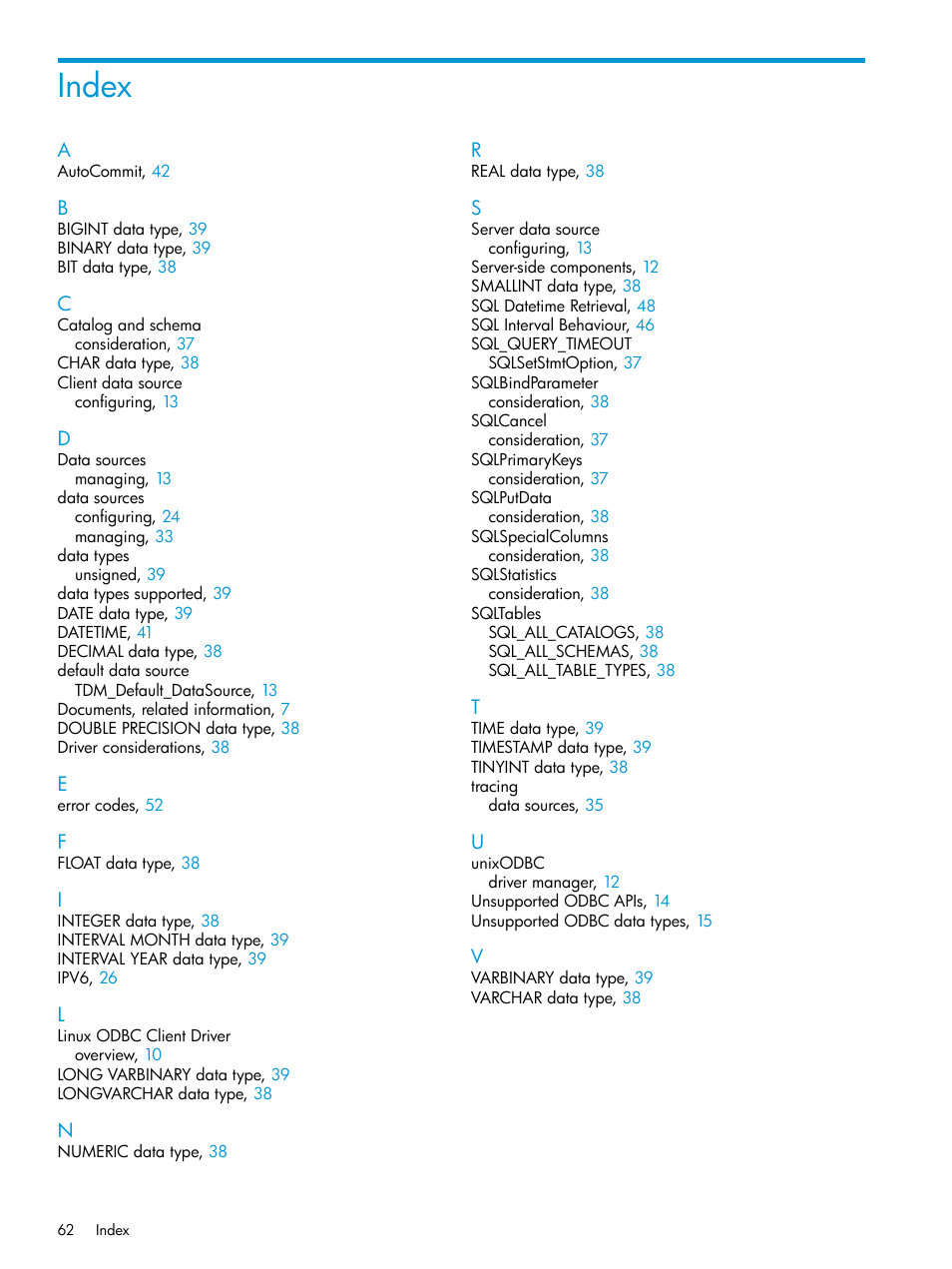 Index | HP Integrity NonStop H-Series User Manual | Page 62 / 62