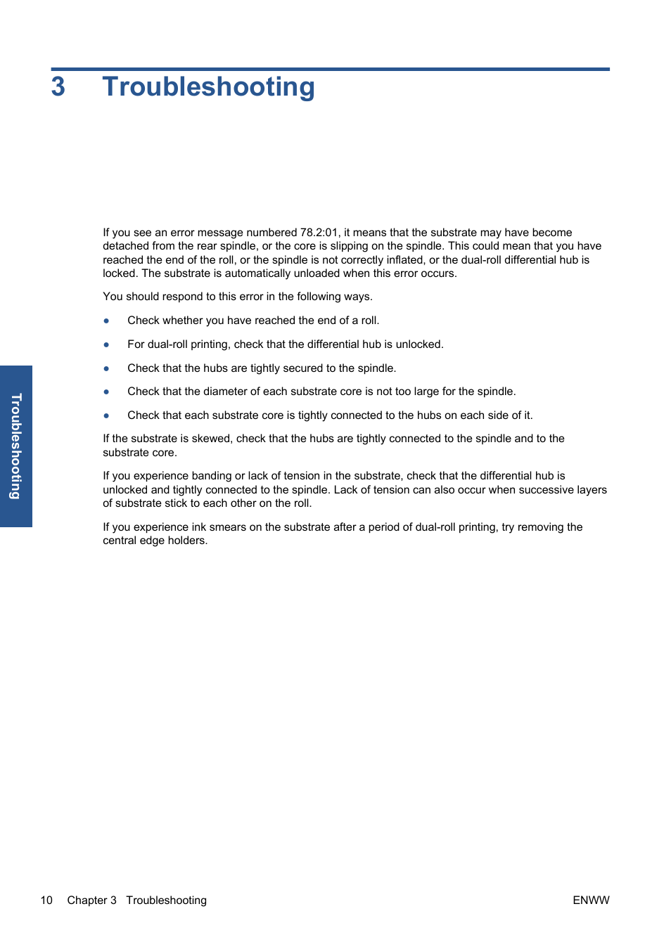 Troubleshooting, 3 troubleshooting, 3troubleshooting | HP Scitex LX800 Industrial Printer series User Manual | Page 14 / 16