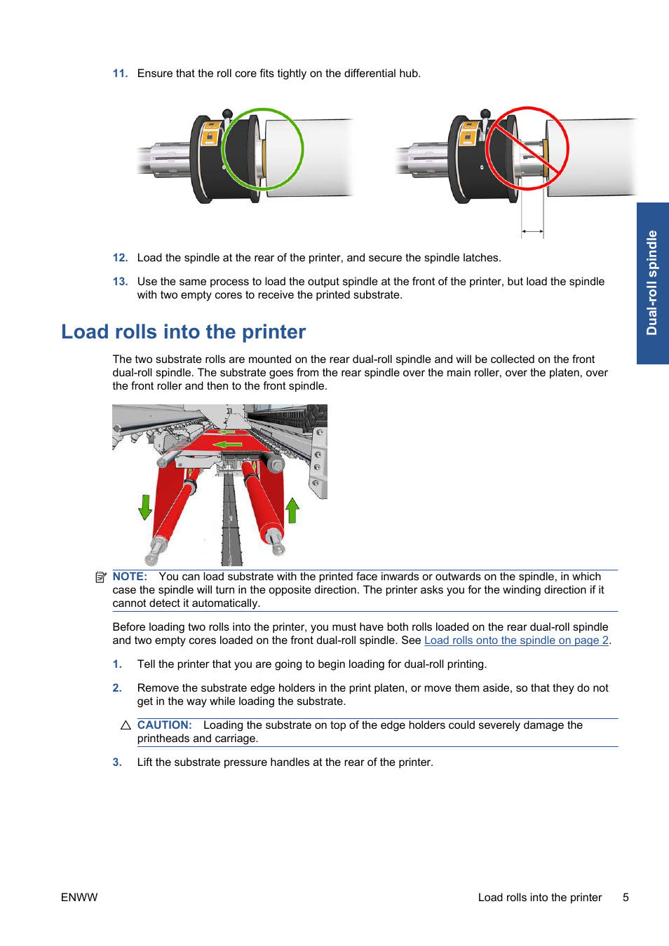 Load rolls into the printer | HP Scitex LX800 Industrial Printer series User Manual | Page 9 / 16