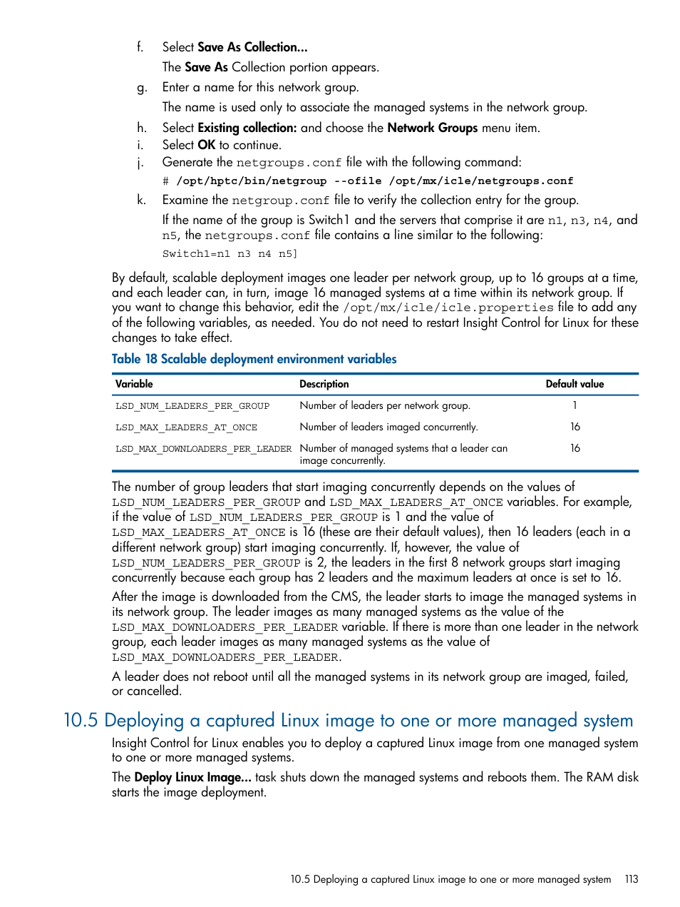 HP Insight Control Software for Linux User Manual | Page 113 / 273