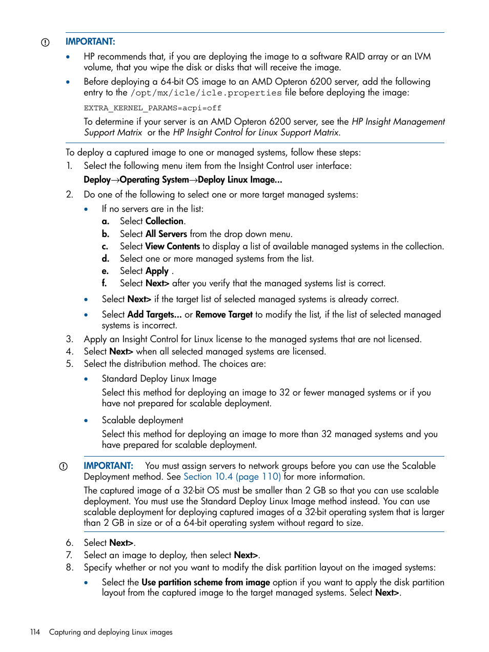 HP Insight Control Software for Linux User Manual | Page 114 / 273