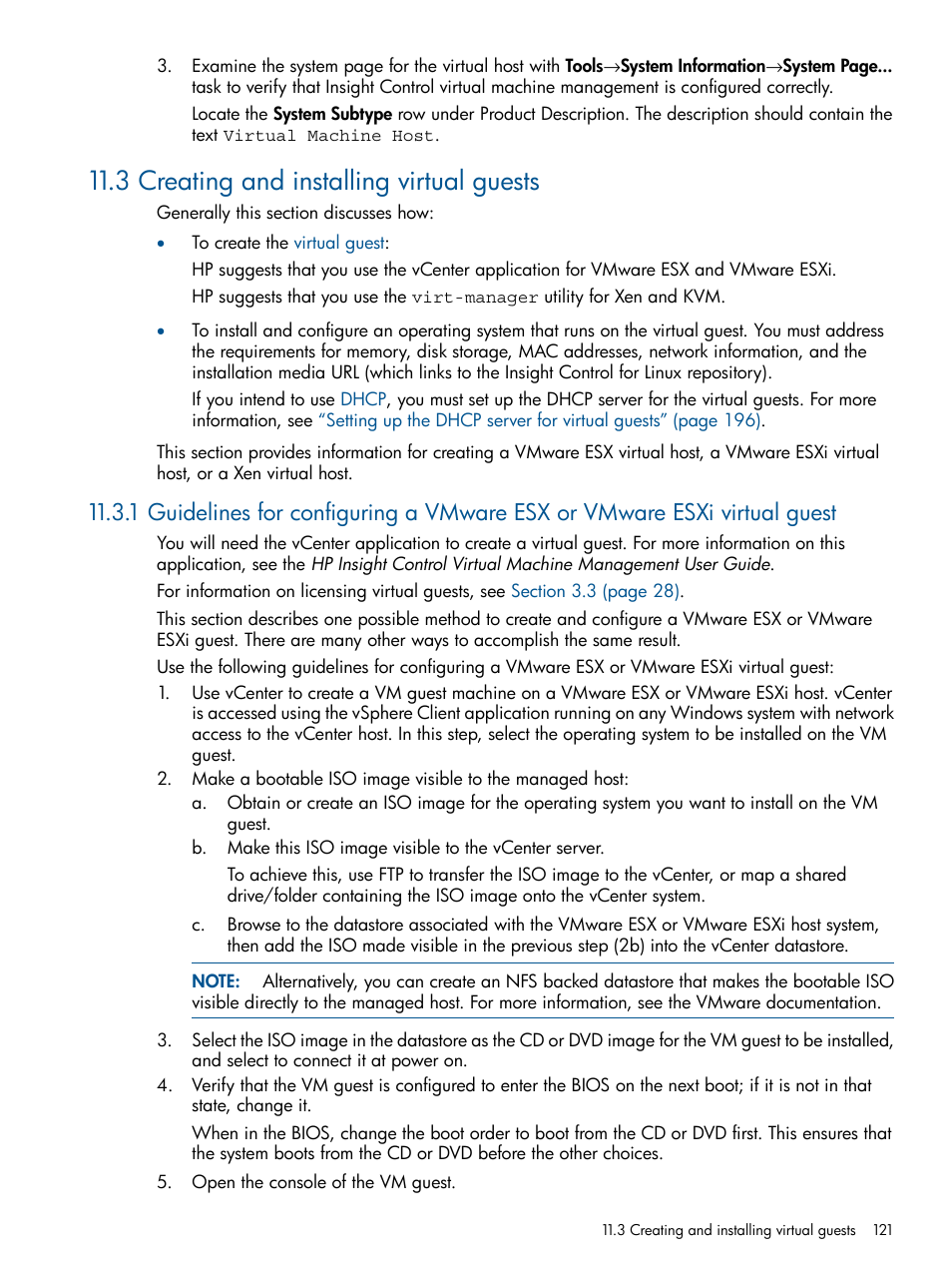 3 creating and installing virtual guests | HP Insight Control Software for Linux User Manual | Page 121 / 273