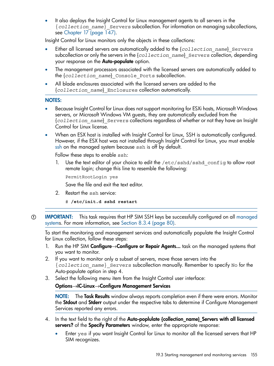 HP Insight Control Software for Linux User Manual | Page 155 / 273