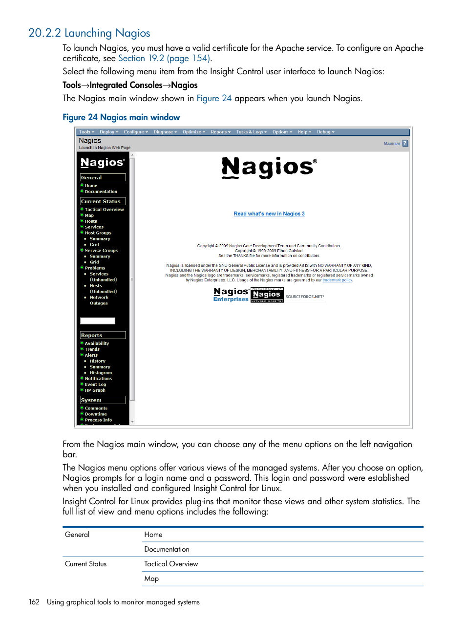 2 launching nagios | HP Insight Control Software for Linux User Manual | Page 162 / 273