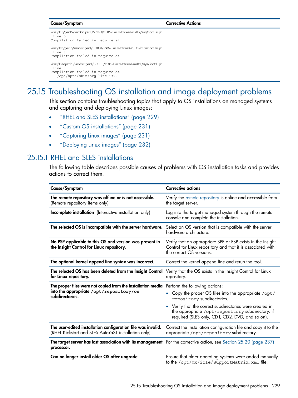 1 rhel and sles installations | HP Insight Control Software for Linux User Manual | Page 229 / 273