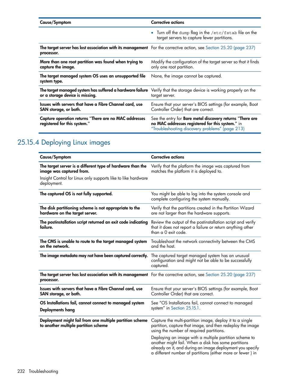 4 deploying linux images | HP Insight Control Software for Linux User Manual | Page 232 / 273