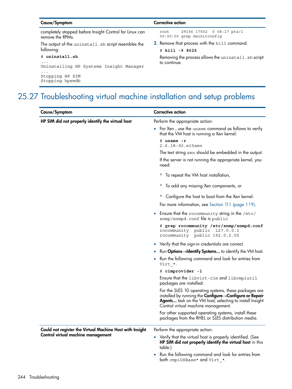 HP Insight Control Software for Linux User Manual | Page 244 / 273