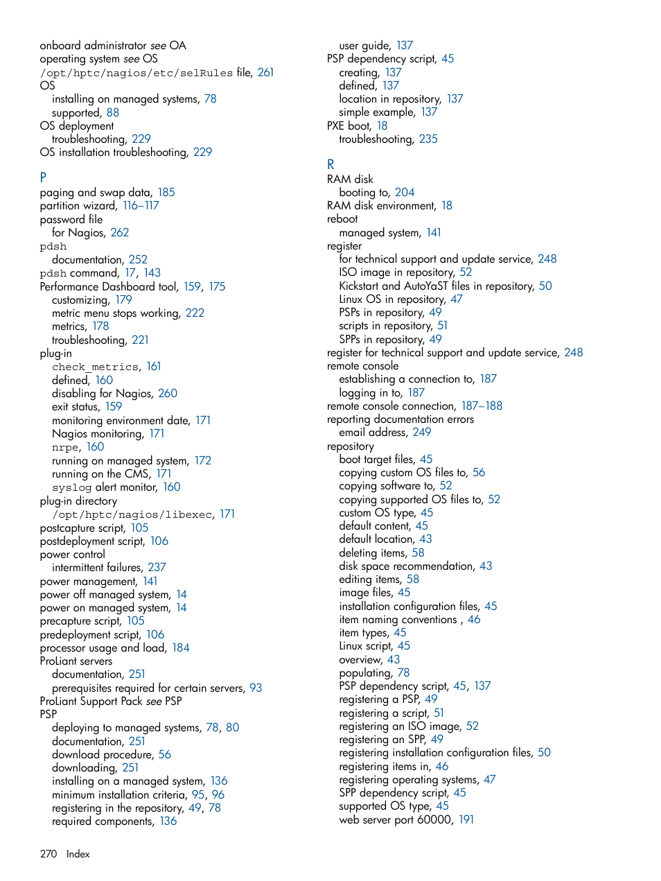 HP Insight Control Software for Linux User Manual | Page 270 / 273