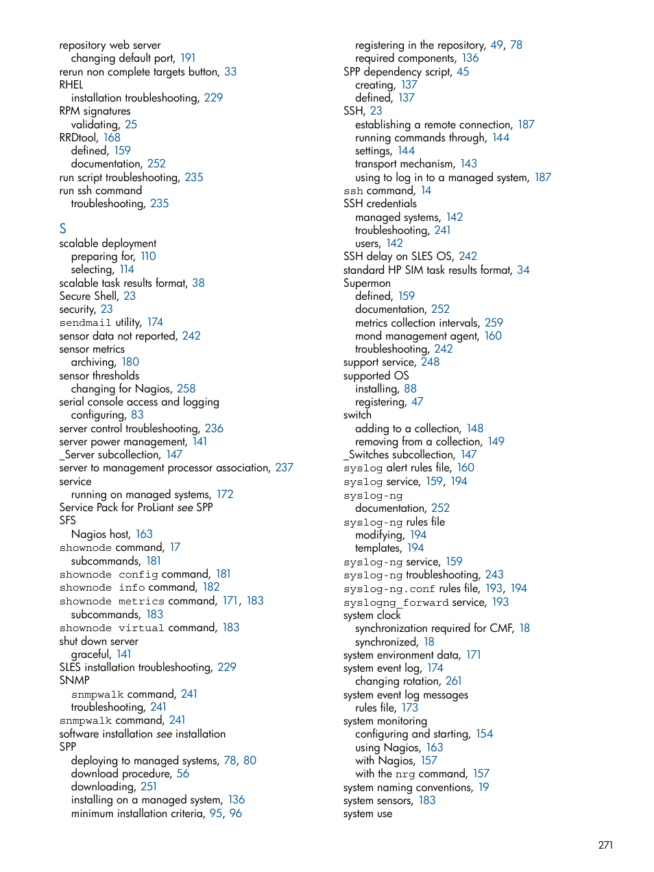 HP Insight Control Software for Linux User Manual | Page 271 / 273