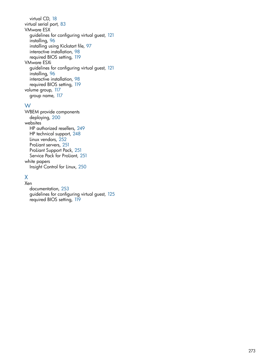 HP Insight Control Software for Linux User Manual | Page 273 / 273