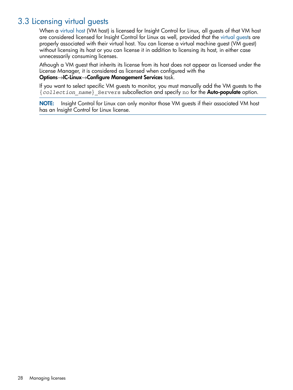 3 licensing virtual guests | HP Insight Control Software for Linux User Manual | Page 28 / 273