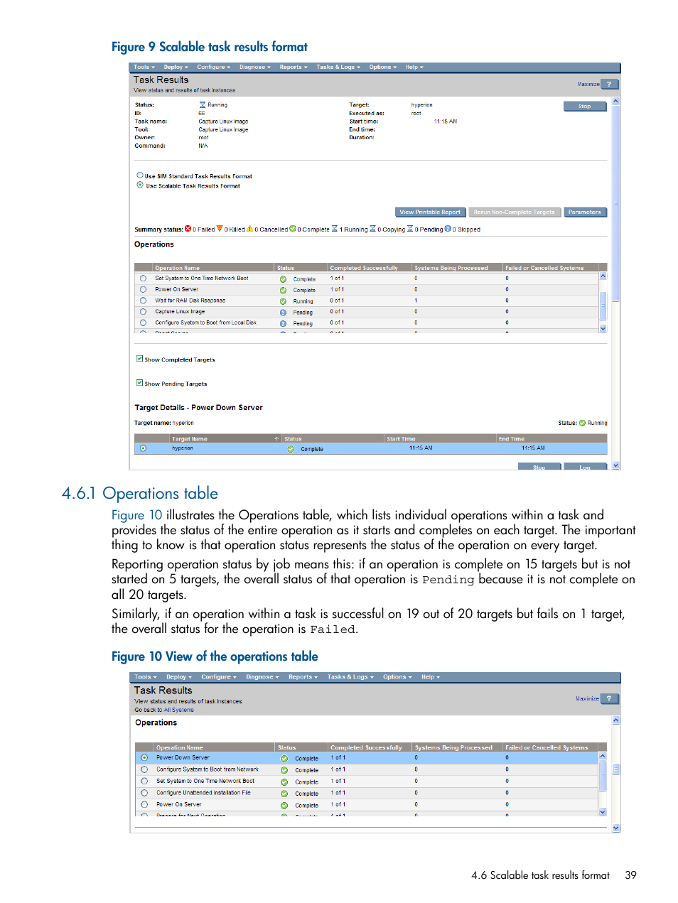 1 operations table | HP Insight Control Software for Linux User Manual | Page 39 / 273