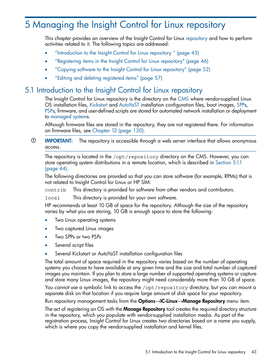 HP Insight Control Software for Linux User Manual | Page 43 / 273