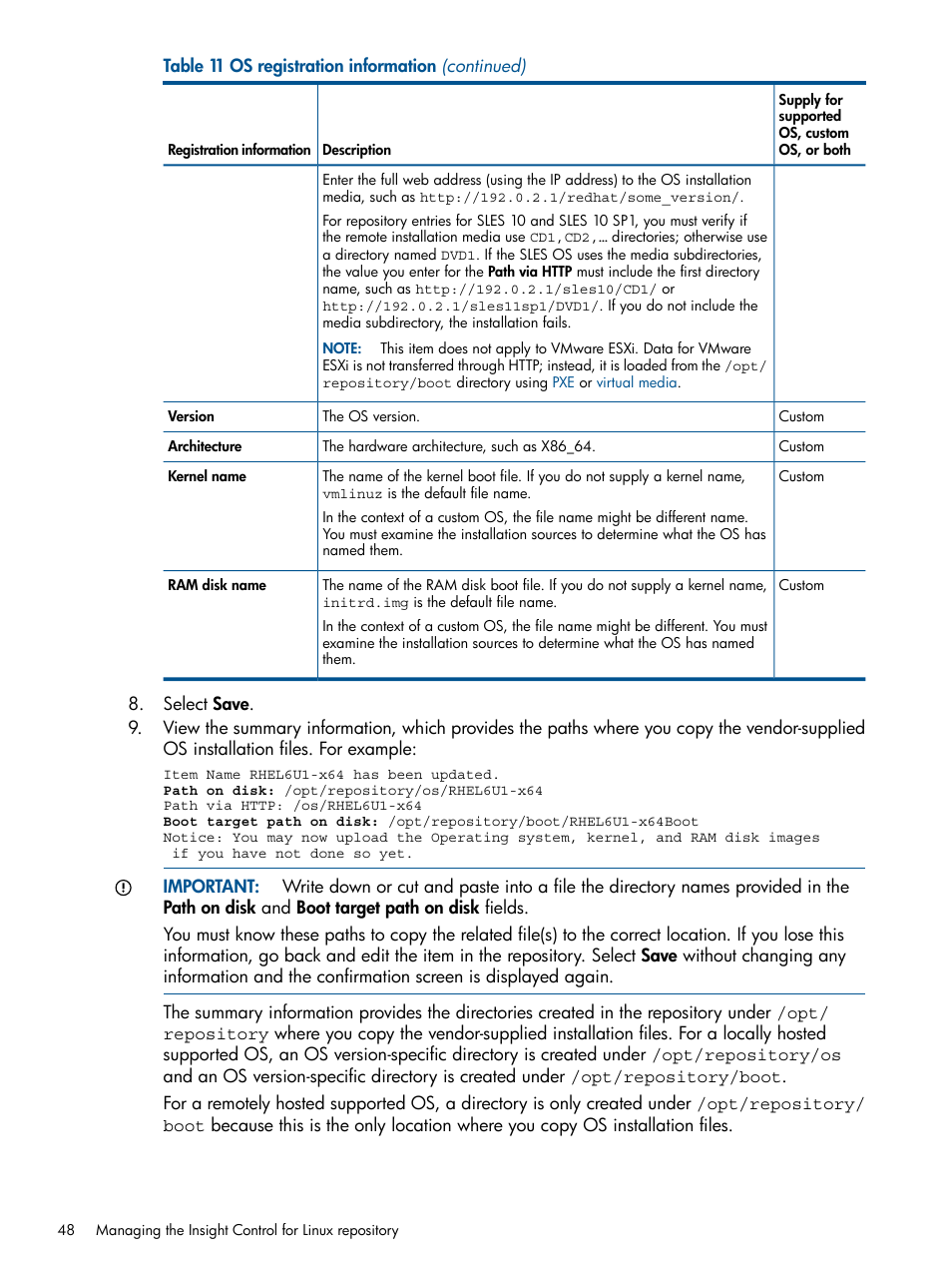 HP Insight Control Software for Linux User Manual | Page 48 / 273