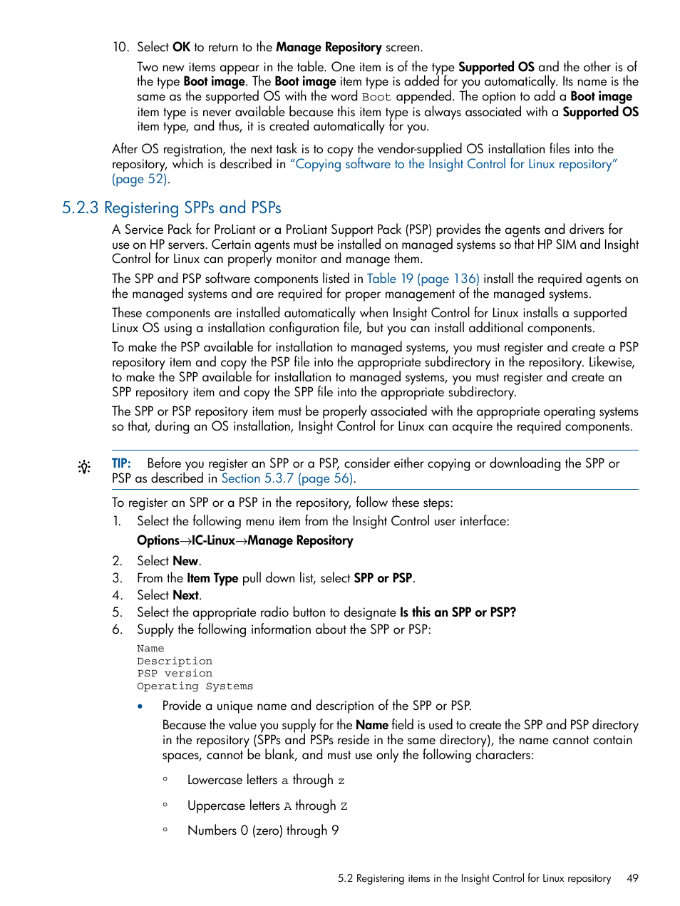 3 registering spps and psps | HP Insight Control Software for Linux User Manual | Page 49 / 273