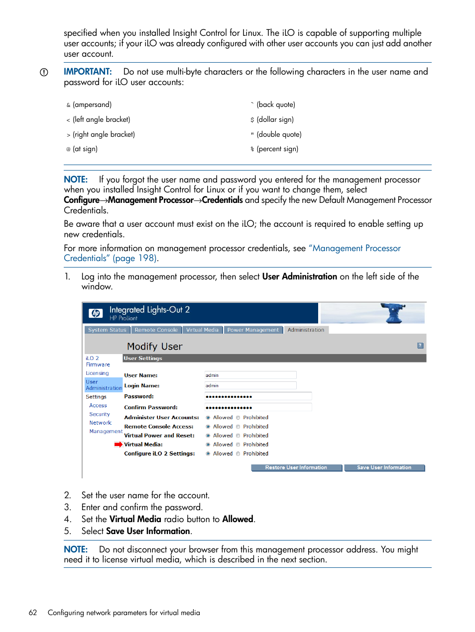 HP Insight Control Software for Linux User Manual | Page 62 / 273