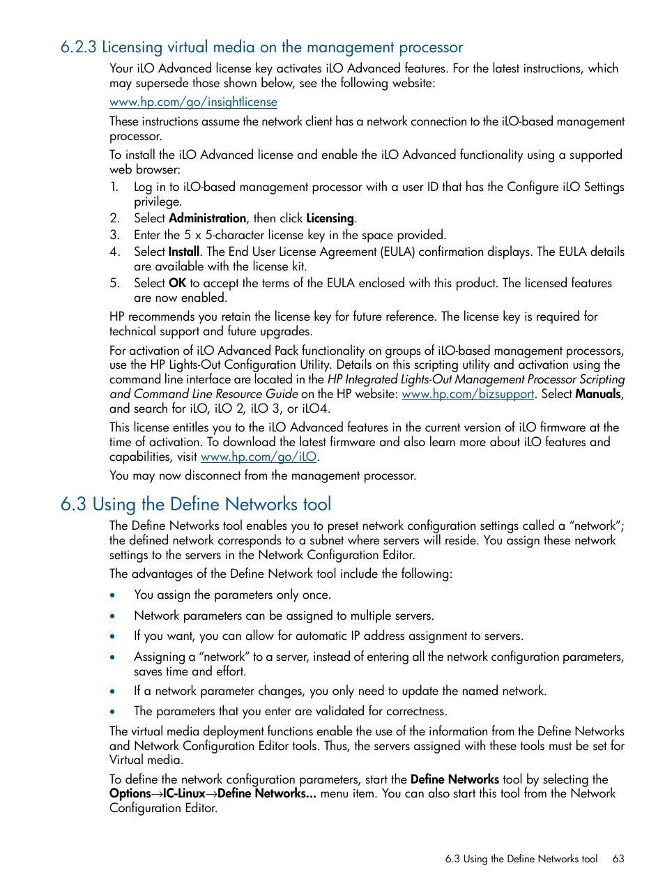 3 using the define networks tool | HP Insight Control Software for Linux User Manual | Page 63 / 273