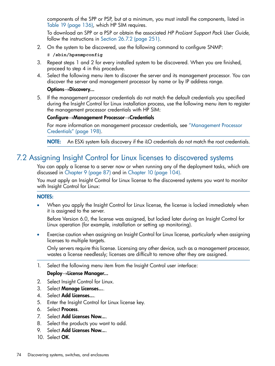 HP Insight Control Software for Linux User Manual | Page 74 / 273