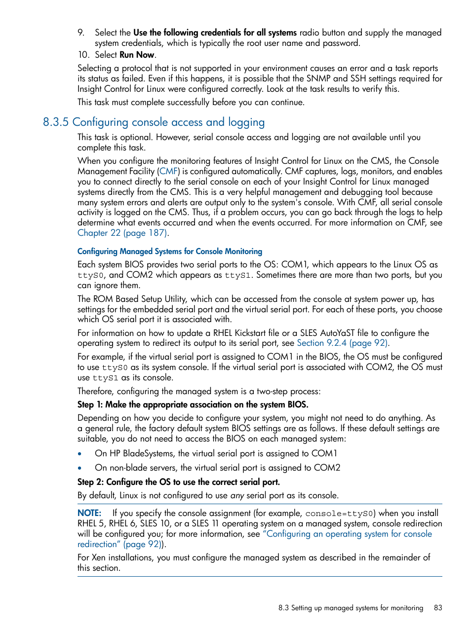 5 configuring console access and logging | HP Insight Control Software for Linux User Manual | Page 83 / 273