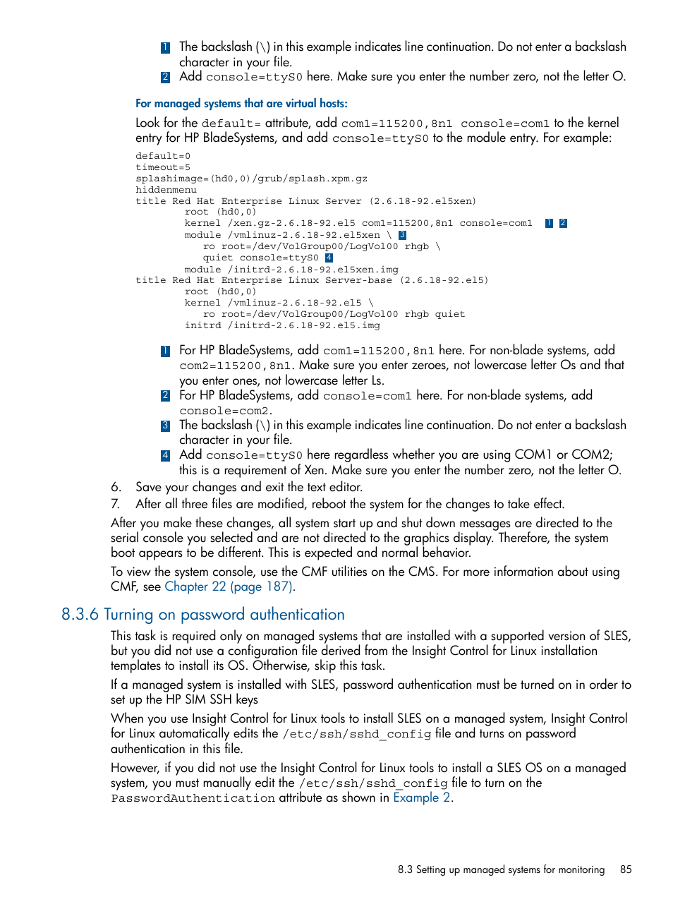 6 turning on password authentication | HP Insight Control Software for Linux User Manual | Page 85 / 273