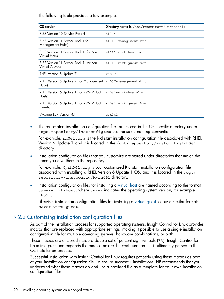 2 customizing installation configuration files | HP Insight Control Software for Linux User Manual | Page 90 / 273