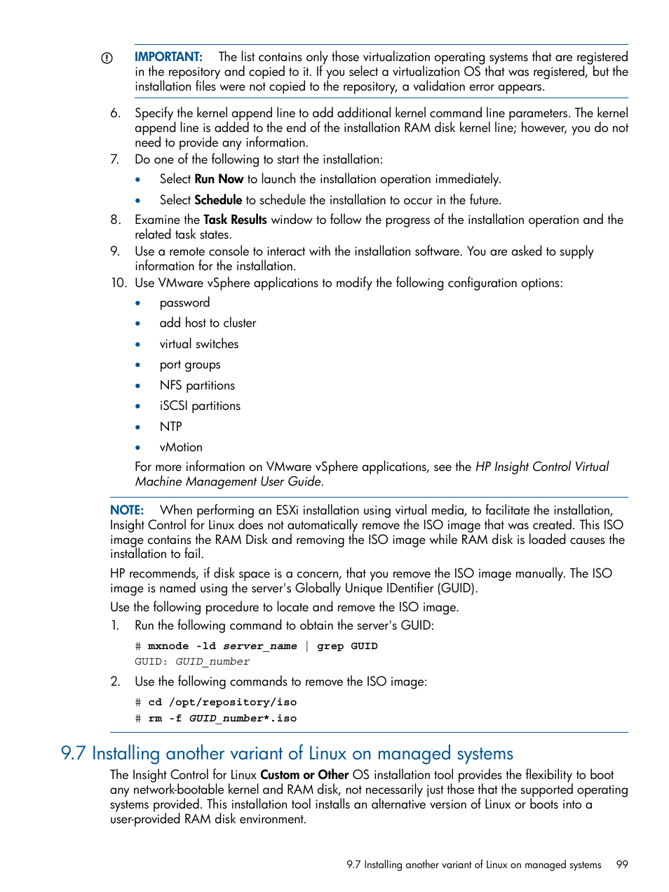 HP Insight Control Software for Linux User Manual | Page 99 / 273