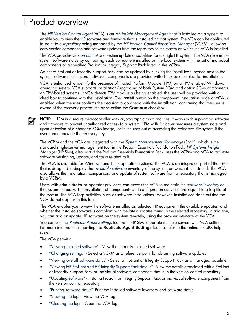 1 product overview | HP Insight Foundation Software for ProLiant User Manual | Page 5 / 37