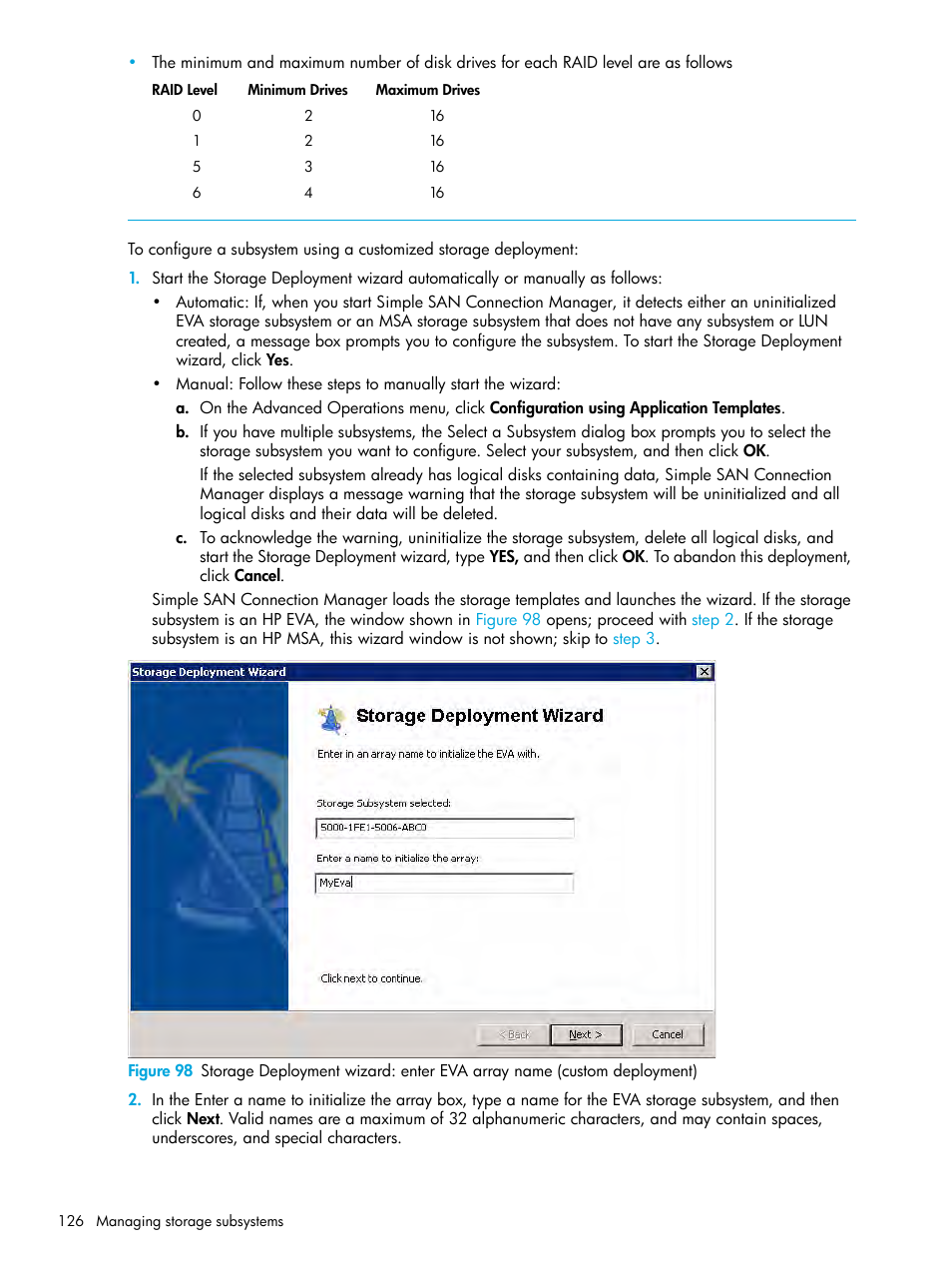 HP StorageWorks 2000fc G2 Modular Smart Array User Manual | Page 126 / 150