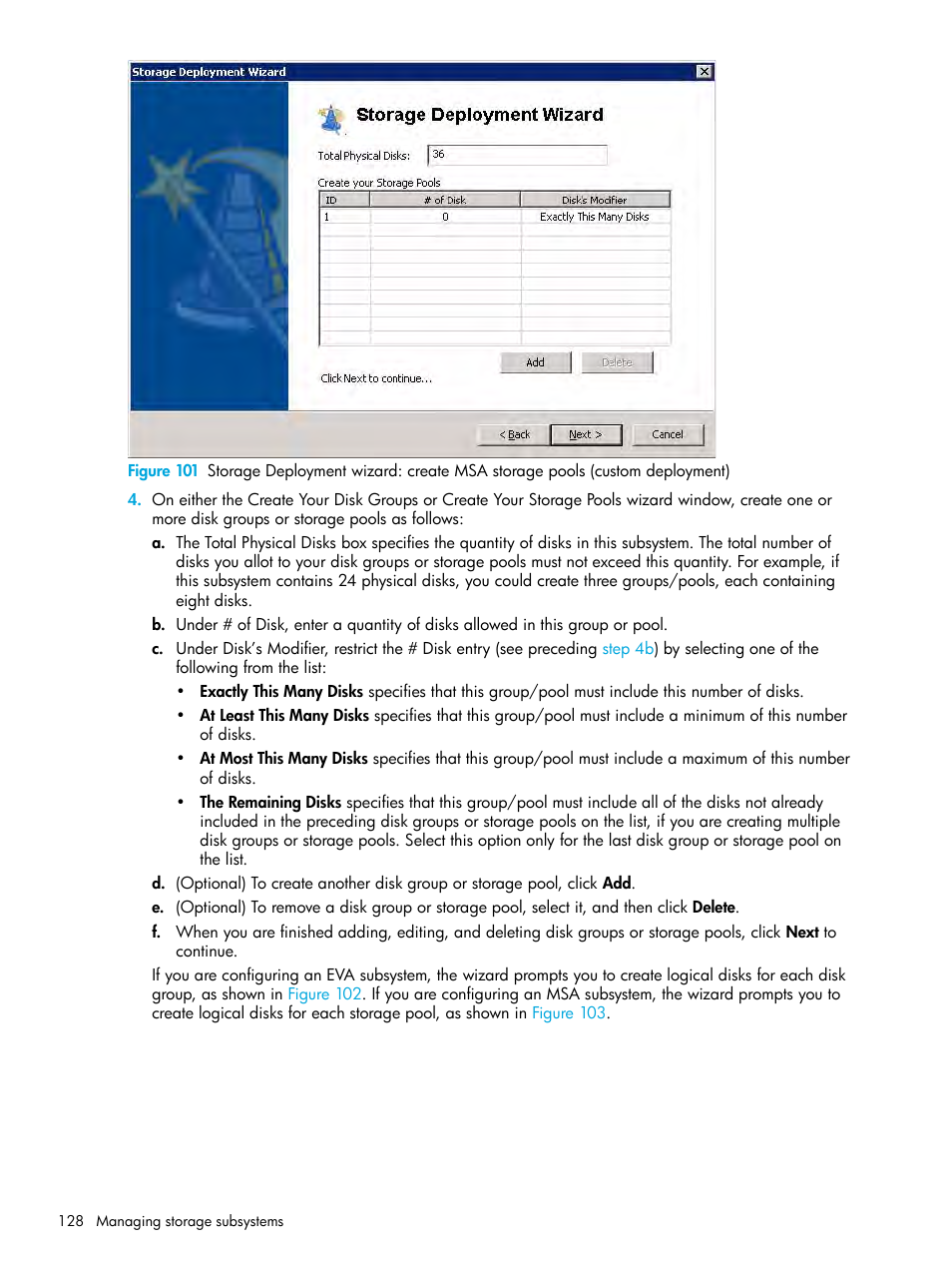 Figure 101 | HP StorageWorks 2000fc G2 Modular Smart Array User Manual | Page 128 / 150