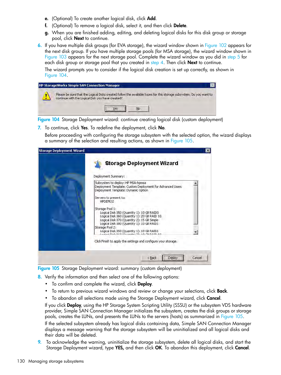 HP StorageWorks 2000fc G2 Modular Smart Array User Manual | Page 130 / 150