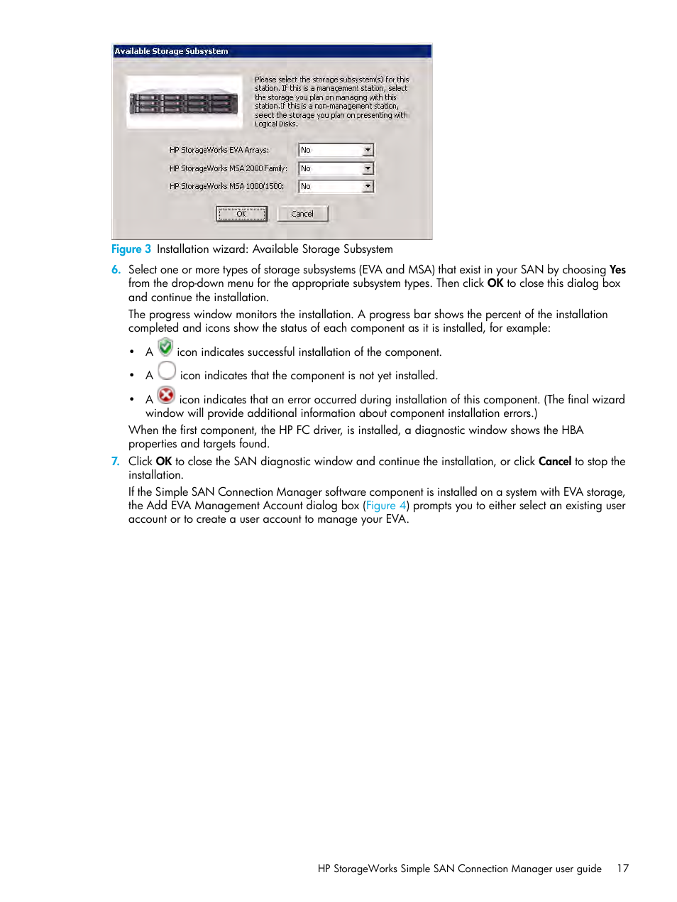 3 installation wizard: available storage subsystem | HP StorageWorks 2000fc G2 Modular Smart Array User Manual | Page 17 / 150